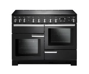 Rangemaster Professional Deluxe PDL110EICB/C 110cm Wide Charcoal Black Induction Freestanding Range Cooker - Chrome Trim