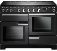 Rangemaster Professional Deluxe PDL110EICB/C 110cm Electric Range Cooker with Induction Hob - Charcoal Black - A/A/A Rated, Black