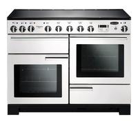 Rangemaster Professional Deluxe PDL110EIWH/C 110cm Electric Range Cooker with Induction Hob - White / Chrome - A/A Rated