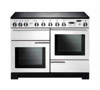 Rangemaster Professional Deluxe PDL110EIWH/C 110cm Wide White Induction Freestanding Range Cooker - Chrome Trim