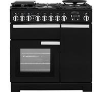 Rangemaster PDL90DFFGB/C Professional Deluxe 90 Dual Fuel Range Cooker, Gloss Black