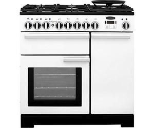 Rangemaster Professional Deluxe PDL90DFFWH/C 90cm wide Dual Fuel Range Cooker with Gas Hob - White - A