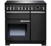 Rangemaster PDL90EICB/C Professional Deluxe Charcoal Black / Chrome 90cm Induction Range Cooker 125950 A