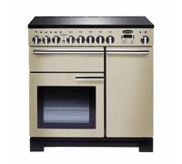Rangemaster Professional Deluxe PDL90EICR/C 90cm Wide Cream Induction Freestanding Range Cooker - Chrome Trim