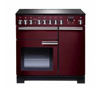 Rangemaster Professional Deluxe PDL90EICY/C 90cm Wide Cranberry Induction Freestanding Range Cooker - Chrome Trim