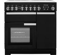 Rangemaster Professional Deluxe PDL90EIGB/C 90cm Electric Range Cooker with Induction Hob - Black / Chrome - A/A Rated, Black
