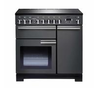 Rangemaster Professional Deluxe PDL90EISL/C 90cm Wide Slate Induction Freestanding Range Cooker - Chrome Trim