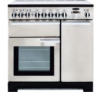 Rangemaster Professional Deluxe PDL90EISS/C 90cm Electric Range Cooker with Induction Hob - Stainless Steel / Chrome - A/A Rated, Stainless Steel