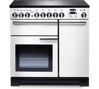 Rangemaster PDL90EIWH/C Freestanding A Rated Electric Range Cooker -White / Chrome