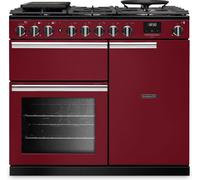 Rangemaster Professional Deluxe PRDL100DFPBOR/CM1 100cm wide Dual Fuel Range Cooker with Gas Hob - Bordeaux Red