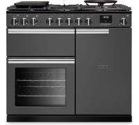 Rangemaster Professional Deluxe PRDL100DFPSLT/CM1 100cm wide Dual Fuel Range Cooker with Gas Hob - Slate Graphite