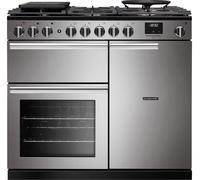 Rangemaster Professional Deluxe PRDL100DFSTST/CM1 100cm wide Dual Fuel Range Cooker with Gas Hob - Stainless Steel Stainless Steel
