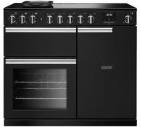 Rangemaster Professional Deluxe PRDL100EIPCBL/CM1 100cm wide Electric Range Cooker with Induction Hob - Black Black