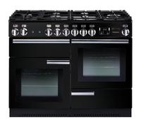 Rangemaster Professional Plus PROP110DFFGB/C 110cm wide Dual Fuel Range Cooker with Gas Hob - Black/Chrome - A/A Rated