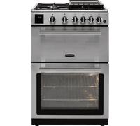 Rangemaster Professional Plus 60 PROPL60NGFSS/C 60cm wide Double Oven Gas Cooker with Full Width Electric Grill - Stainless Steel / Chrome - A+/A Rated, Stainless Steel