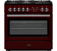 Rangemaster Professional Plus FX PROP90FXDFFCY/C 90cm Dual Fuel Range Cooker - Cranberry / Chrome - A Rated