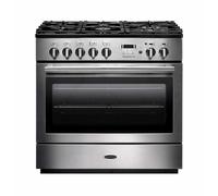 Rangemaster Professional Plus FX PROP90FXDFFSS 90cm Wide Stainless Steel Dual Fuel Range Cooker - Chrome Trim