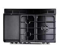 Rangemaster Professional Plus FXP PROP90FXPDFFGB/C 90cm Dual Fuel Range Cooker with Gas Hob - Black - A Rated, Black