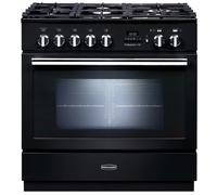 Rangemaster Professional Plus FXP PROP90FXPDFFGB/C 90cm Dual Fuel Range Cooker - Black - A Rated, Black