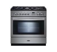 Rangemaster Professional Plus FXP PROP90FXPDFFSS 90cm Wide Stainless Steel Dual Fuel Freestanding Range Cooker - Chrome Trim