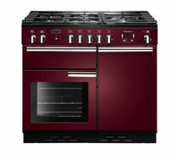Rangemaster Professional Plus PROP100DFFCY 100cm Wide Cranberry Dual Fuel Range Cooker - Chrome Trim