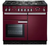 Rangemaster Professional Plus PROP100DFFCY/C 100cm Dual Fuel Range Cooker with Gas Hob - Cranberry - A/A Rated, Red