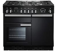 Rangemaster PROP100DFFGB/C Professional + 100 Dual Fuel Range Cooker, Gloss Black