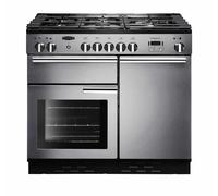 Rangemaster Professional Plus PROP100DFFSS 100cm Wide Stainless Steel Dual Fuel Freestanding Range Cooker - Chrome Trim