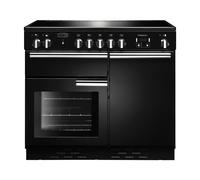 Rangemaster Professional Plus PROP100ECBL/C 100cm Wide Black Ceramic Freestanding Range Cooker - Chrome Trim
