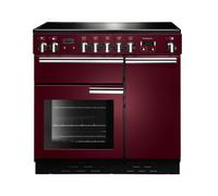 Rangemaster Professional Plus PROP100ECCY/C 100cm Wide Cranberry Ceramic Freestanding Range Cooker - Chrome Trim