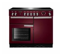 Rangemaster PROP100EICY/C Professional Plus Cranberry with Chrome Trim 100cm Induction Range Cooker - Red - A Rated - 96050