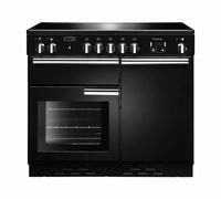 Rangemaster Professional Plus PROP100EIGB 100cm Wide Gloss Black Induction Freestanding Range Cooker - Chrome Trim