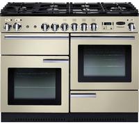 Rangemaster Professional Plus PROP110DFFCR/C 110cm Dual Fuel Range Cooker with Gas Hob - Cream / Chrome - A/A Rated, Cream