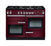 Rangemaster Professional Plus PROP110DFFCY/C 110cm Dual Fuel Range Cooker with Gas Hob - Cranberry / Chrome - A/A Rated, Red