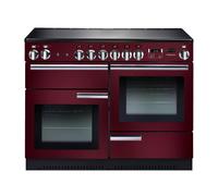 Rangemaster Professional Plus PROP110ECCY/C 110cm wide Electric Range Cooker with Ceramic Hob - Cranberry / Chrome - A/A Rated, Red