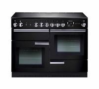 Rangemaster Professional Plus PROP110ECGB 110cm Wide Gloss Black Ceramic Freestanding Range Cooker - Chrome Trim