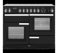 Rangemaster Professional Plus PROP110ECGB/C 110cm wide Electric Range Cooker with Ceramic Hob - Black / Chrome - A/A Rated, Black