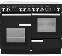 Rangemaster Professional Plus PROP110ECGB/C 110cm Electric Range Cooker with Ceramic Hob - Black / Chrome - A/A Rated, Black