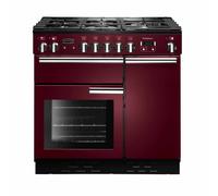 Rangemaster Professional Plus PROP90DFFCY/C 90cm Wide Cranberry Dual Fuel Freestanding Range Cooker - Chrome Trim