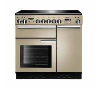 Rangemaster Professional Plus PROP90ECCR/C 90cm Wide Cream Ceramic Freestanding Range Cooker - Chrome Trim