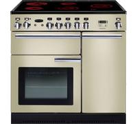 Rangemaster Professional Plus PROP90ECCR/C 90cm wide Electric Range Cooker with Ceramic Hob - Cream - A/A Rated, Cream