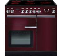 Rangemaster Professional Plus PROP90ECCY/C 90cm wide Electric Range Cooker with Ceramic Hob - Cranberry - A/A Rated, Red