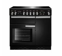 Rangemaster Professional Plus PROP90ECGB/C 90cm Wide Gloss Black Ceramic Freestanding Range Cooker - Chrome Trim