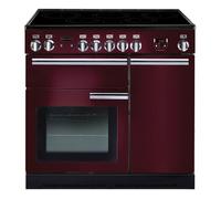 Rangemaster Professional Plus PROP90EICY/C 90cm wide Electric Range Cooker with Induction Hob - Cranberry - A/A Rated, Red