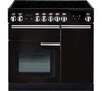 Rangemaster Professional Plus PROP90EIGB/C 90cm wide Electric Range Cooker with Induction Hob - Black - A/A Rated, Black