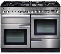 Rangemaster Professional Plus PROP110DFFCY/C 110cm Dual Fuel Range Cooker with Gas Hob - Cranberry / Chrome - A/A Rated, Red