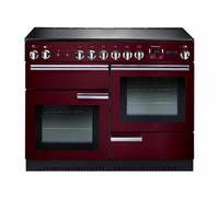Rangemaster Professional Plus PROP110ECCY/C 110cm wide Electric Range Cooker with Ceramic Hob - Cranberry / Chrome - A/A Rated, Red