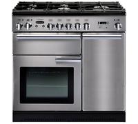 Rangemaster Professional Plus PROP90DFFSS/C 90cm wide Dual Fuel Range Cooker with Gas Hob - Stainless Steel - A/A Rated, Stainless Steel