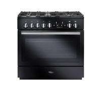 Rangemaster PROP90FXDFFGB/C Professional Plus FX Black with Chrome Trim 90cm Dual Fuel Range Cooker 91130