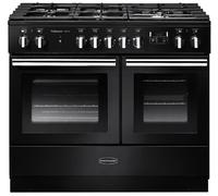 Rangemaster PROPL100FXDFFGB/C Professional Plus FX Gloss Black / Chrome 100cm Dual Fuel Range Cooker A